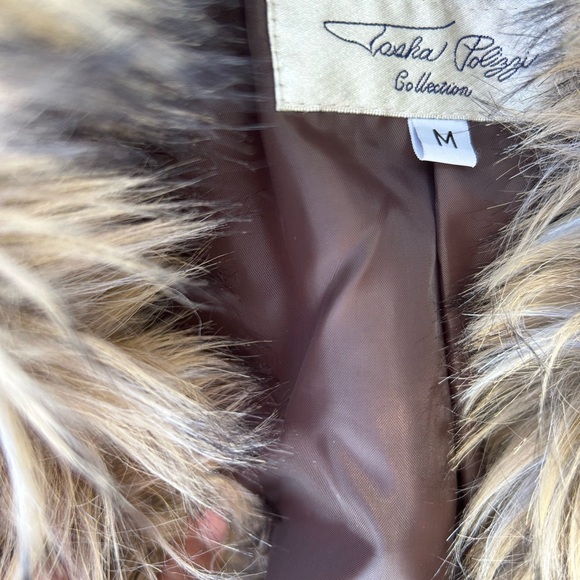 Tasha Polizzi Fur Trim Patterned Coat - Picture 2 of 8
